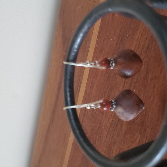 Handmade Wood Earrings - Picture 3 of 4